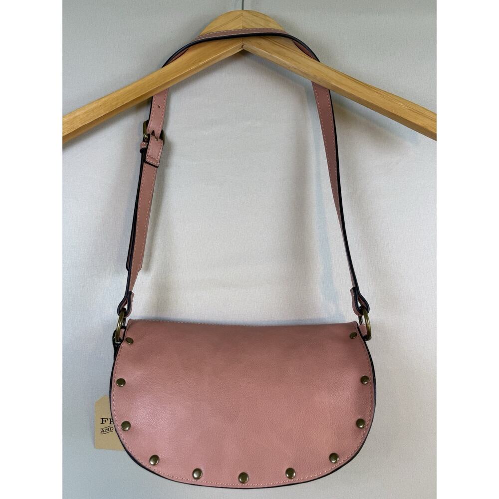 Frye & Co Blake Belt Bag Pink Cork Faux Leather Studded Crossbody New With Tag - Picture 3 of 13